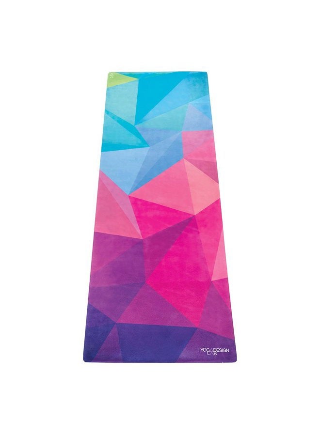 YOGA DESIGN LAB | Travel Yoga Mat | 2-in-1 Mat+Towel | Lightweight, Foldable, Eco Luxury | Ideal for Hot Yoga, Bikram, Pilates, Barre, Sweat | 1.5mm Thick | Includes Carrying Strap! (Geo, 1.5mm) - Image 1