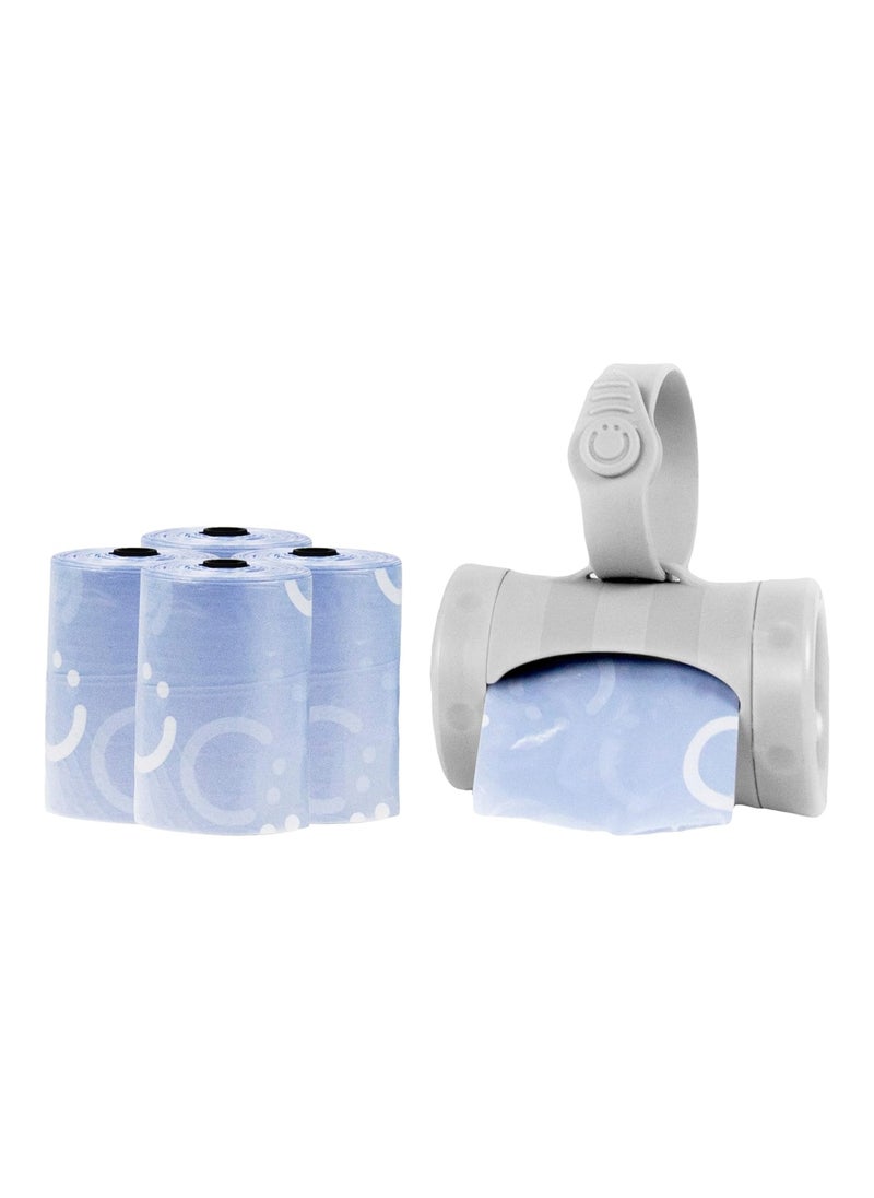 ubbi On The Go Gray Bag Dispenser And Waste Disposal Bags Refill Lavender Scented Baby Savings Bundle  - Image 1