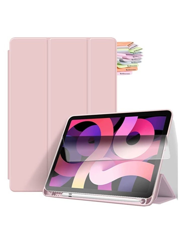 Case for New iPad Air 5th Generation (2022)/iPad Air 4th Generation (2020) 10.9 Inch, with Screen Protector and Auto Wake/Sleep Cover, Pink - Image 1