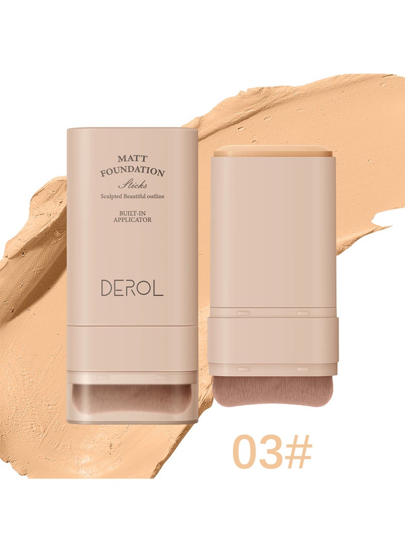 ديرول كريم أساس غير لامع، سائل أساس يدوم طويلاً، تغطية كاملة، محمول وسهل الاستخدام وخفيف الوزن - Image 1