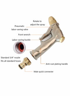 SYOSI Garden Hose Nozzles, Heavy Duty Metal Nozzle Sprayer, Adjustable Watering Mode, Brass Nozzles with Quick Connectors  - Image 2