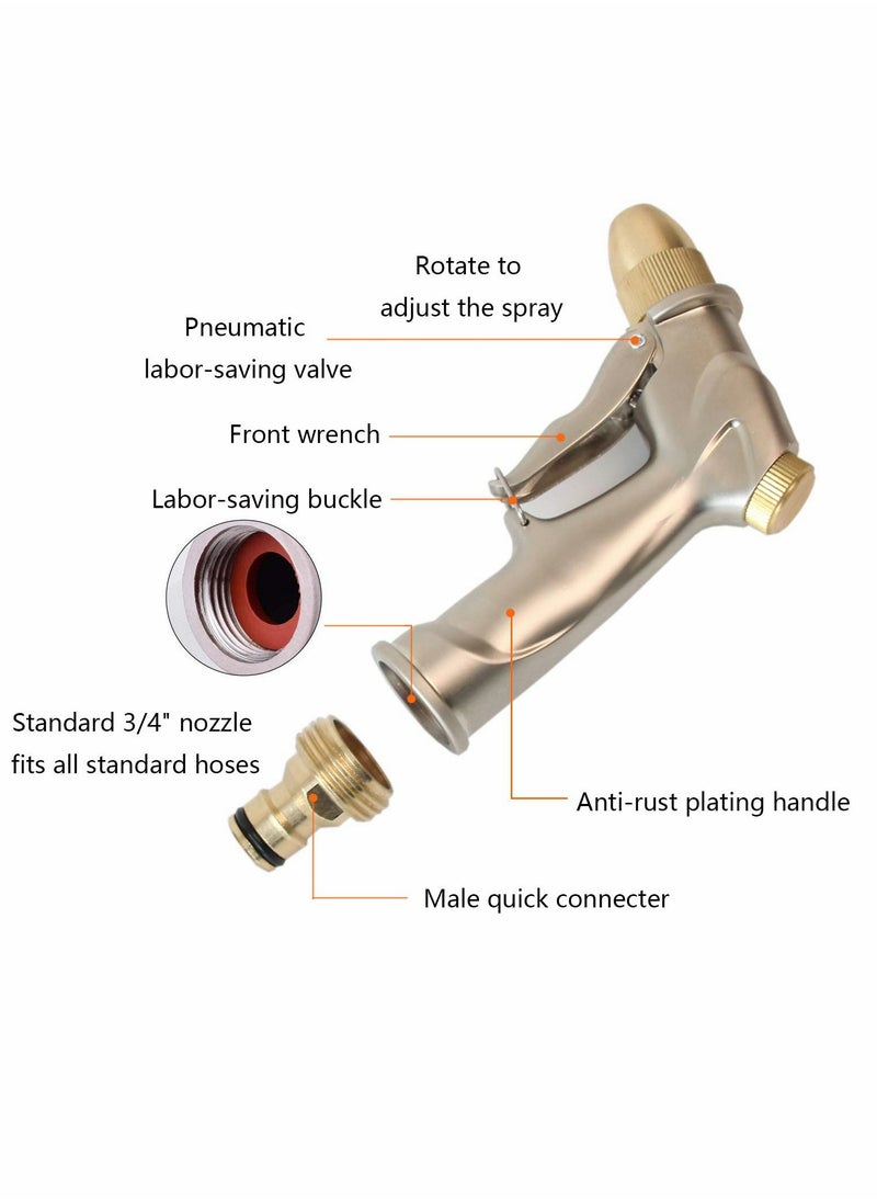 SYOSI Garden Hose Nozzles, Heavy Duty Metal Nozzle Sprayer, Adjustable Watering Mode, Brass Nozzles with Quick Connectors  - Image 2