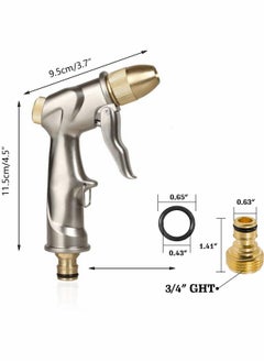 SYOSI Garden Hose Nozzles, Heavy Duty Metal Nozzle Sprayer, Adjustable Watering Mode, Brass Nozzles with Quick Connectors  - Image 4