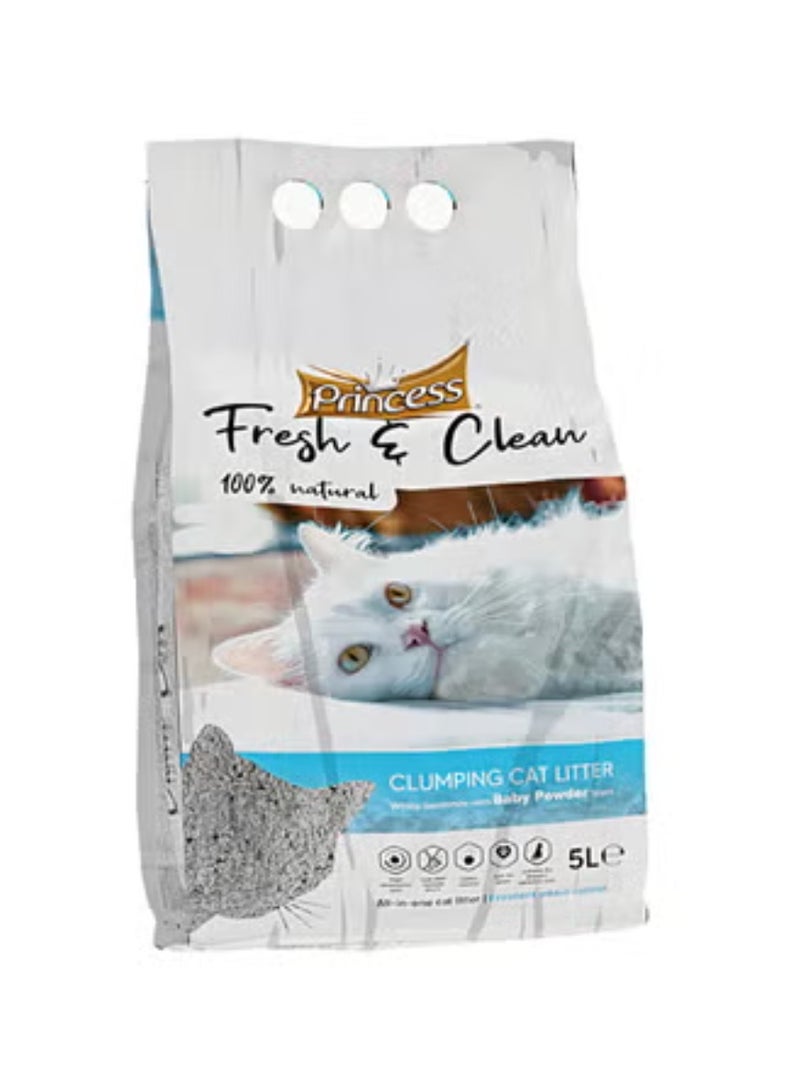 Princess Fresh&Clean Baby Powder Cat Litter 20L - Image 1