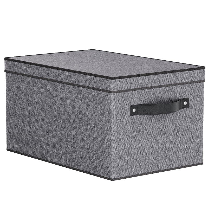 YheenLf Storage Boxes 15 x 98 x 83 Inch Baskets for Organizing with Lids Fabric Bins with Handles Decorative Linen Closet Organizers Gray 1 Pack