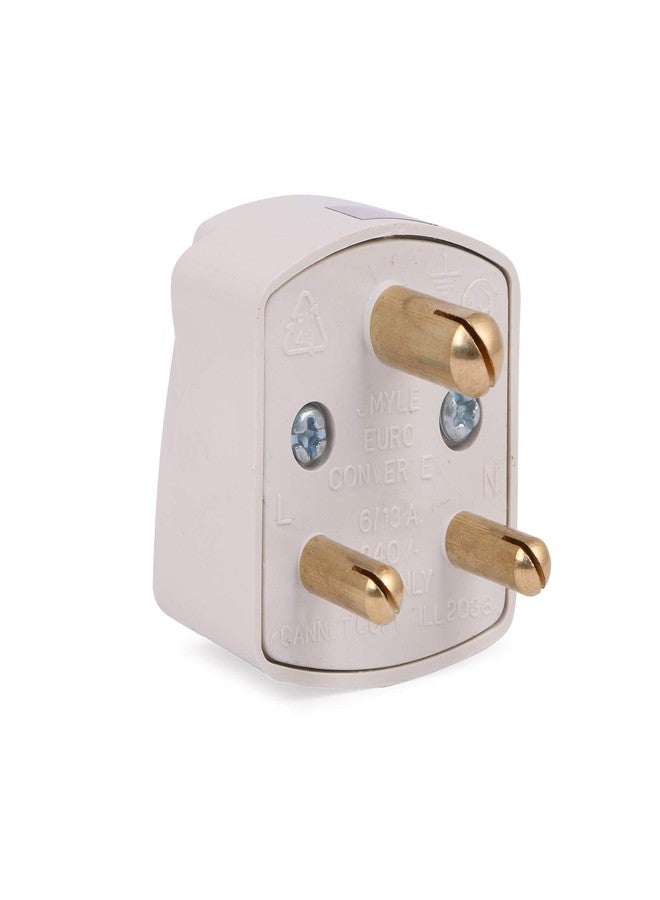 CONA Smyle Euro Universal Conversion Plug | 6A, 240V International Multi-Socket Adapter | Durable & Compact Plug for Home, Office & Travel | Pack of 3 (White) - Image 3