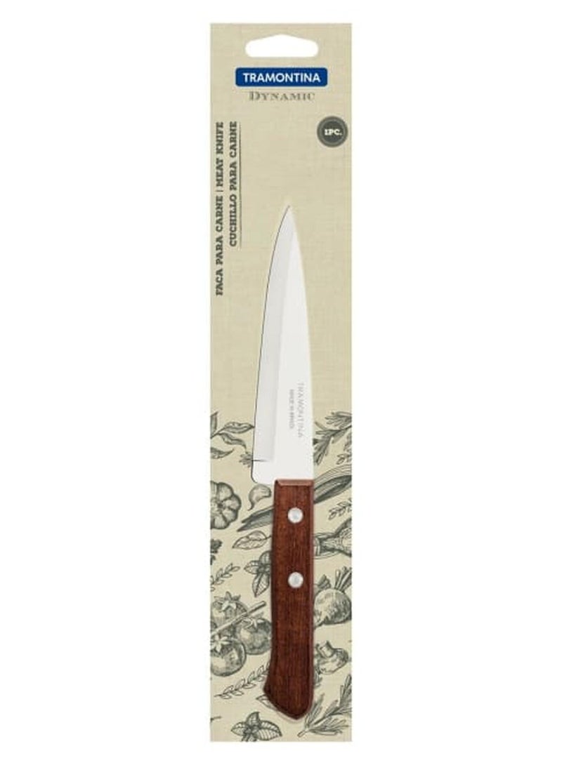 TRAMONTINA Dynamic Kitchen and Fish Knife, Stainless Steel Blade for Versatile Cutting, Natural Wood Handle with Aluminum Rivets, Durable and Resistant - 5 Inch - Designed for High Performan