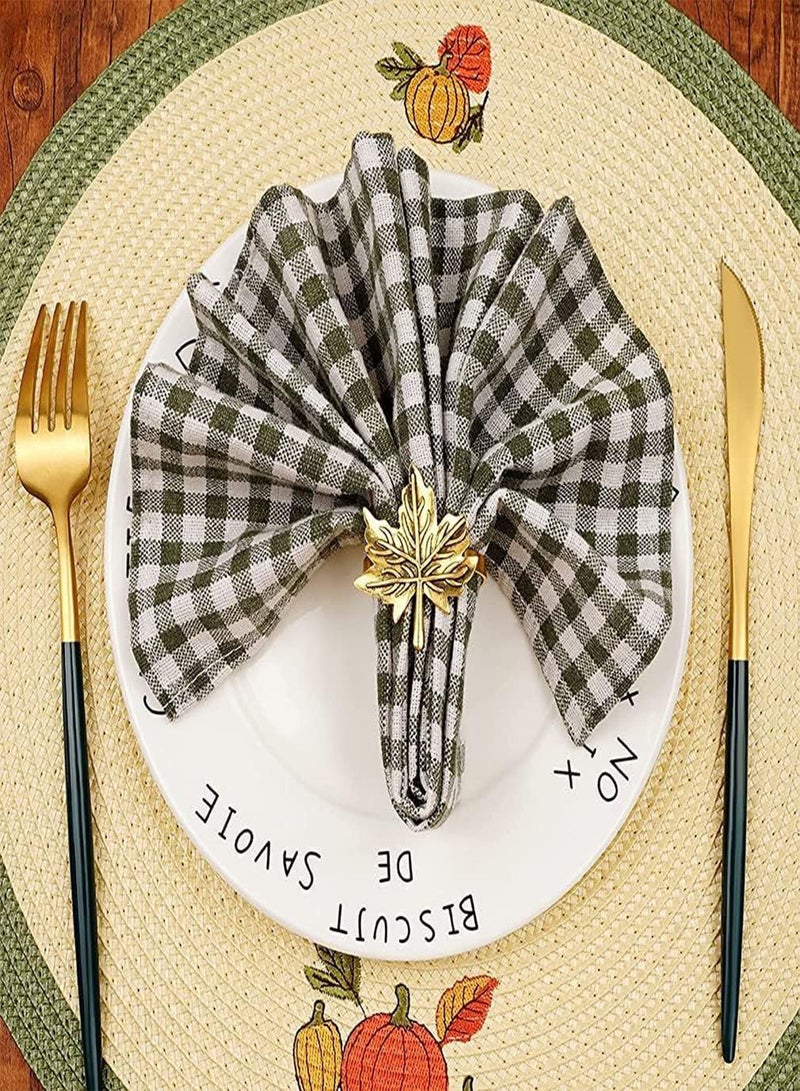 GGOOT Fall Napkin Rings Set of 8 Thanksgiving Leaf Napkin Ring Holders for Dining Table Metal Home Table Decor for Thanksgiving Day Autumn Holiday Party Decoration, Thanksgiving Decoration  - Image 2