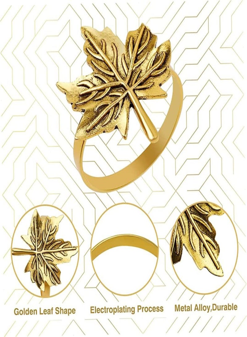 GGOOT Fall Napkin Rings Set of 8 Thanksgiving Leaf Napkin Ring Holders for Dining Table Metal Home Table Decor for Thanksgiving Day Autumn Holiday Party Decoration, Thanksgiving Decoration  - Image 5