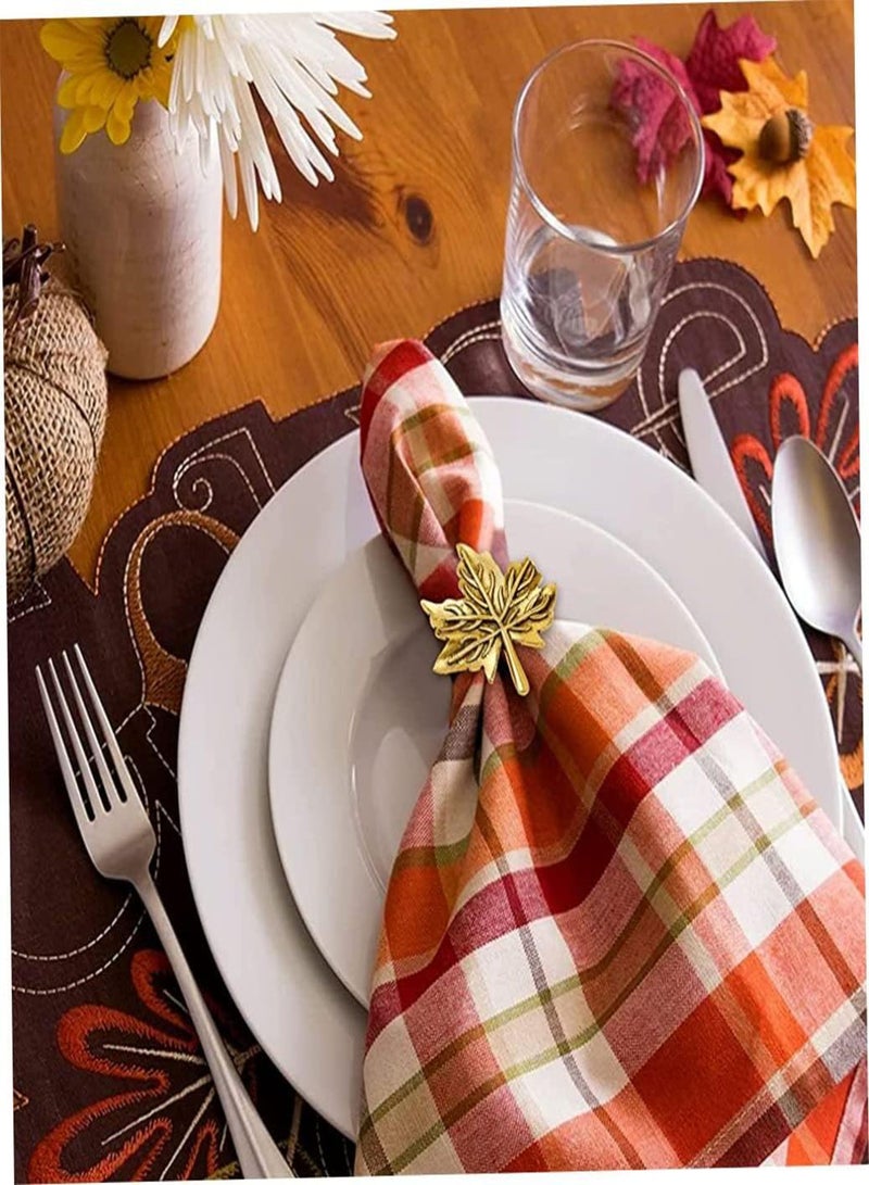 GGOOT Fall Napkin Rings Set of 8 Thanksgiving Leaf Napkin Ring Holders for Dining Table Metal Home Table Decor for Thanksgiving Day Autumn Holiday Party Decoration, Thanksgiving Decoration  - Image 4