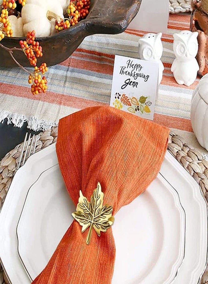 GGOOT Fall Napkin Rings Set of 8 Thanksgiving Leaf Napkin Ring Holders for Dining Table Metal Home Table Decor for Thanksgiving Day Autumn Holiday Party Decoration, Thanksgiving Decoration  - Image 3