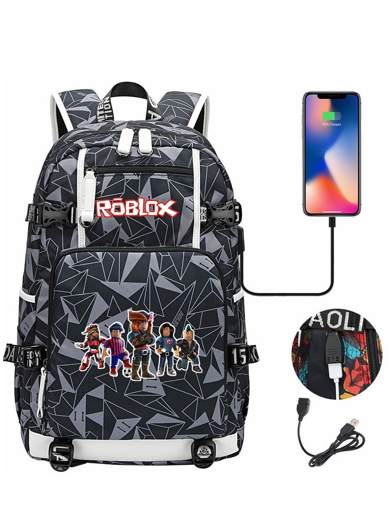 Roblox USB Headset Teen Casual Travel Backpack