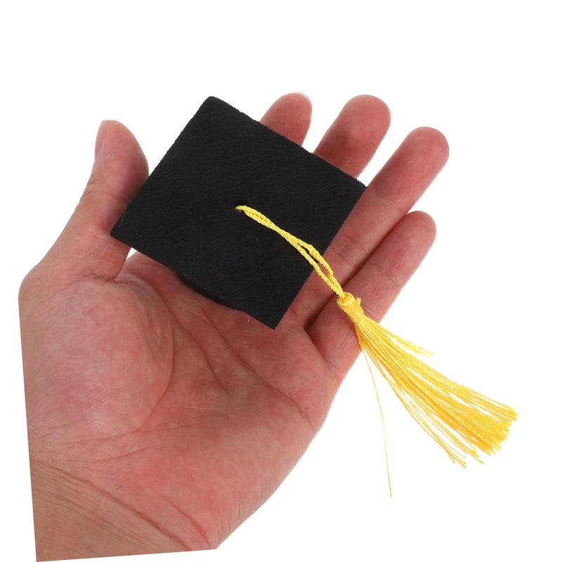 Mini Graduation Cap Cake Picks With Yellow Tassels 12pcs Cupcake Decorations - Image 5