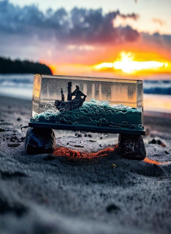 ZEshops Ghost Ship Black Pearl Ship in A Bottle Fluid Liquid Drift Bottle Living Room Decoration Acrylic Gift Floating Boat Home Decor - Image 3