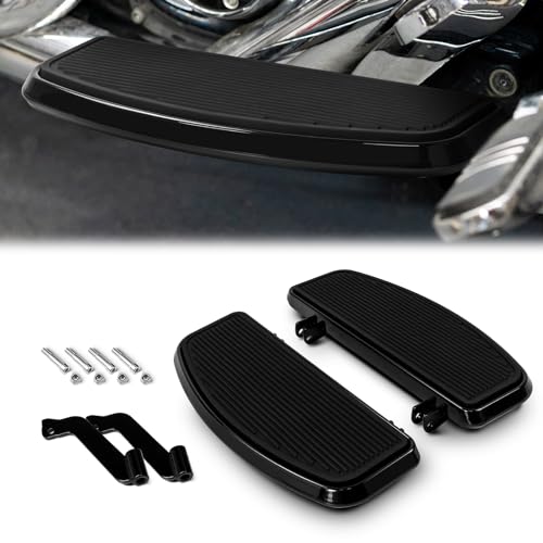VASTMT Traditional Shape Front Driver Floorboard Footboard for Harley Touring Road King Electra Glide Street Glide Road Glide 1986-Up and Trike Models 2008-Up, Softail FL 1986-2017, FLD 2012-2016 Black - Image 1
