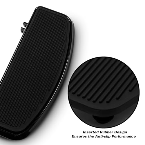 VASTMT Traditional Shape Front Driver Floorboard Footboard for Harley Touring Road King Electra Glide Street Glide Road Glide 1986-Up and Trike Models 2008-Up, Softail FL 1986-2017, FLD 2012-2016 Black - Image 3