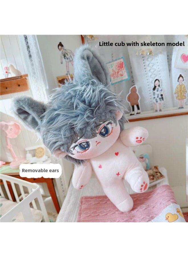 Cotton Doll 20cm Baby Clothes Star Doll Normal Body Fat Body Men's Baby Clothes Bear Special Suit-Color:Small Cub With A Frame  - Image 1