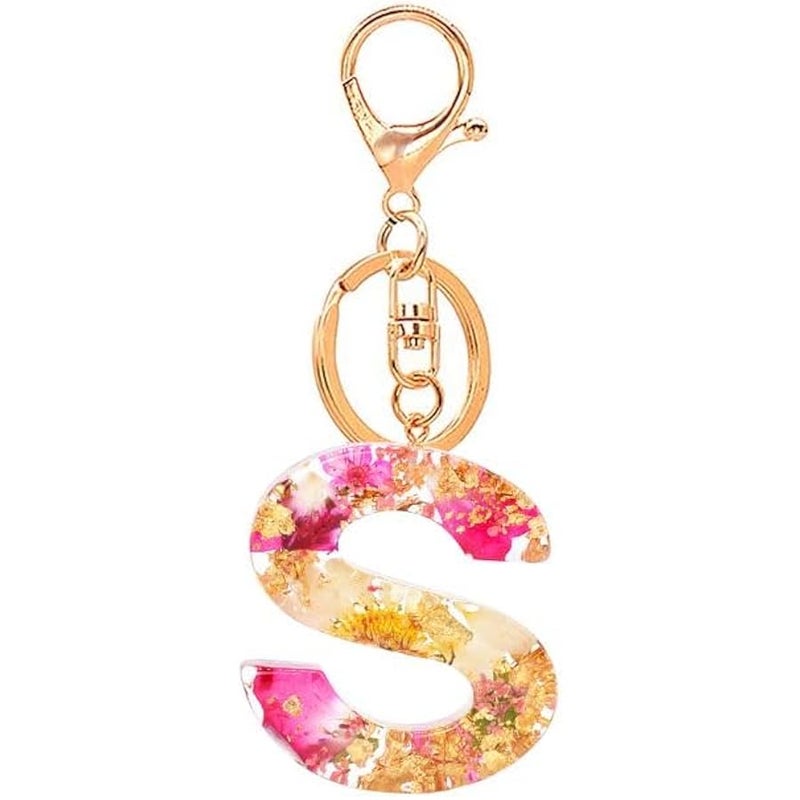 Initial Letter Keychains Dainty Flower erfly Keychain for Women Girl Keychain For Wallet Backpack Car Key - Image 1