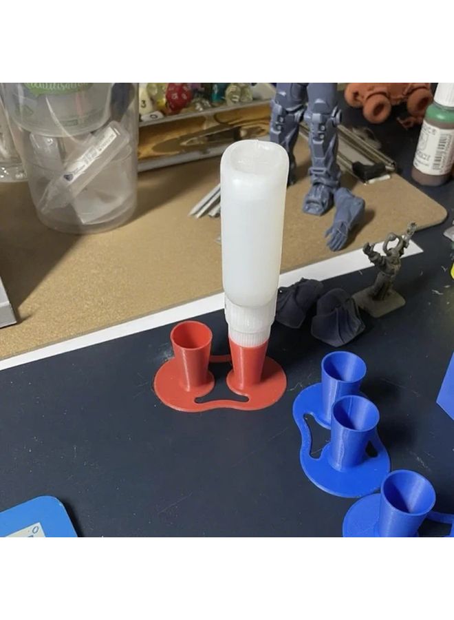 Blue Inverted Glue Bottle Stand with Non Slip Base Drip Free Storage - Image 4