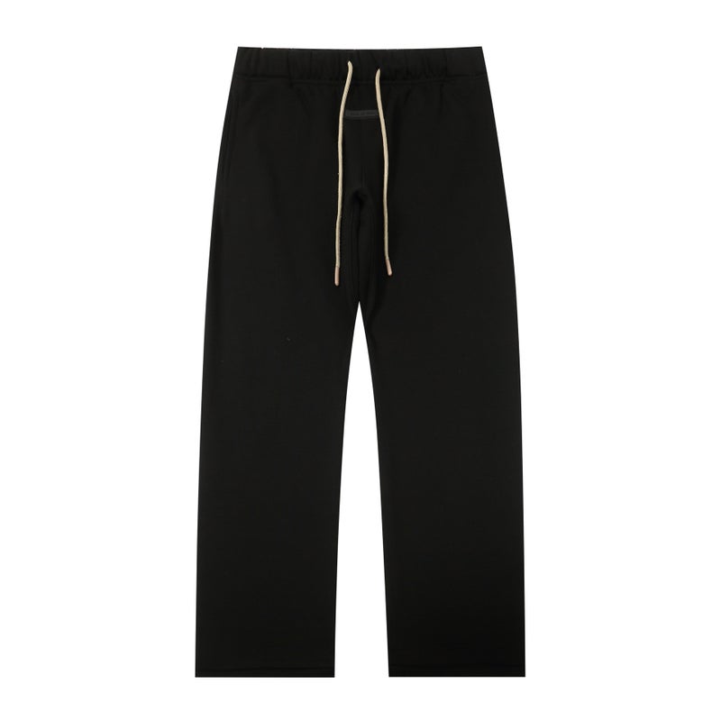 Ss24 Autumn and Winter New Fog Multi-Line Simple Pure Color Casual Pants Mens and Womens Sweatpants One Piece Wholesale Dropshipping Black