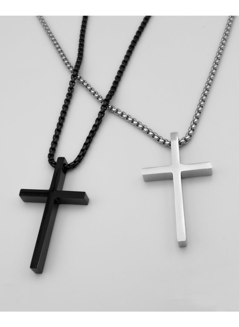 mjuhurat Unisex Stainless Steel Cross Pendant chain  - Image 2