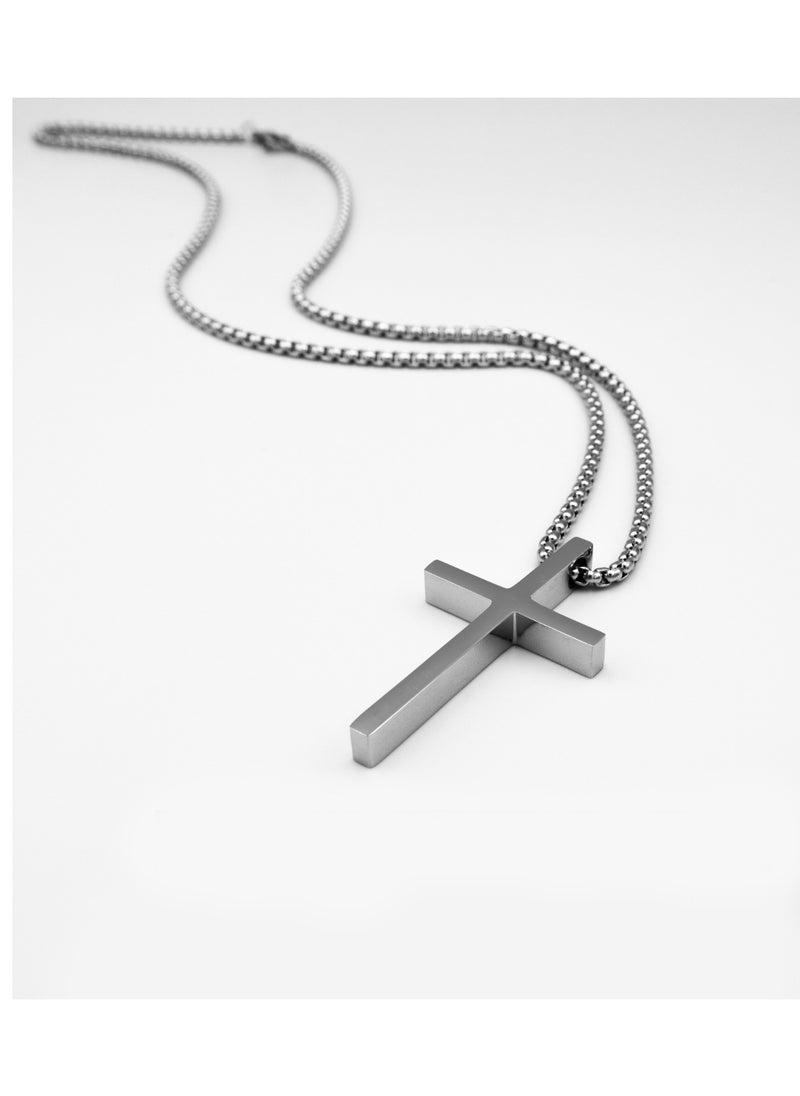 mjuhurat Unisex Stainless Steel Cross Pendant chain  - Image 1