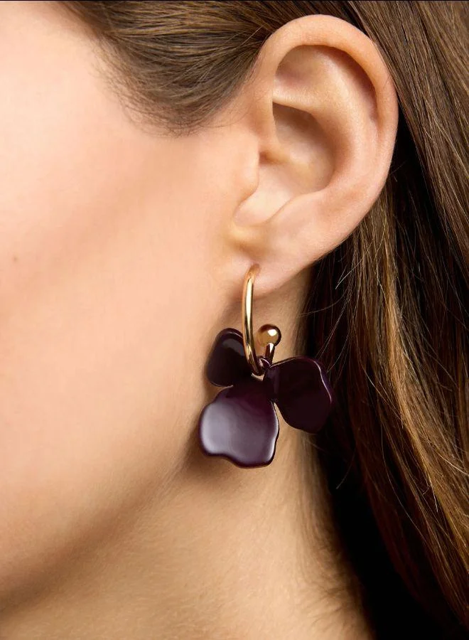 بارفوا أقراط طوقية مع زهرة