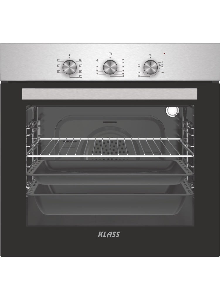 Klass Electric Free Standing Cooking Range , 6 Functions 1 Warming Zone 60 Cm  Made in Turkey  Stainless Steel - Image 1