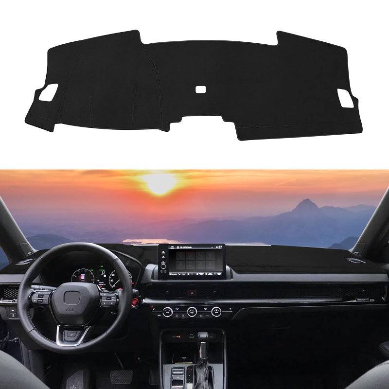 Rilsen Dashboard Cover Mat Custom Fit for Honda CRV CRV 2023 2024 2025 2026 EX EXL Sport Sport Touring Without HUD Dash Cover Nonslip Dash Mat Protector Sunshade No Glare Black