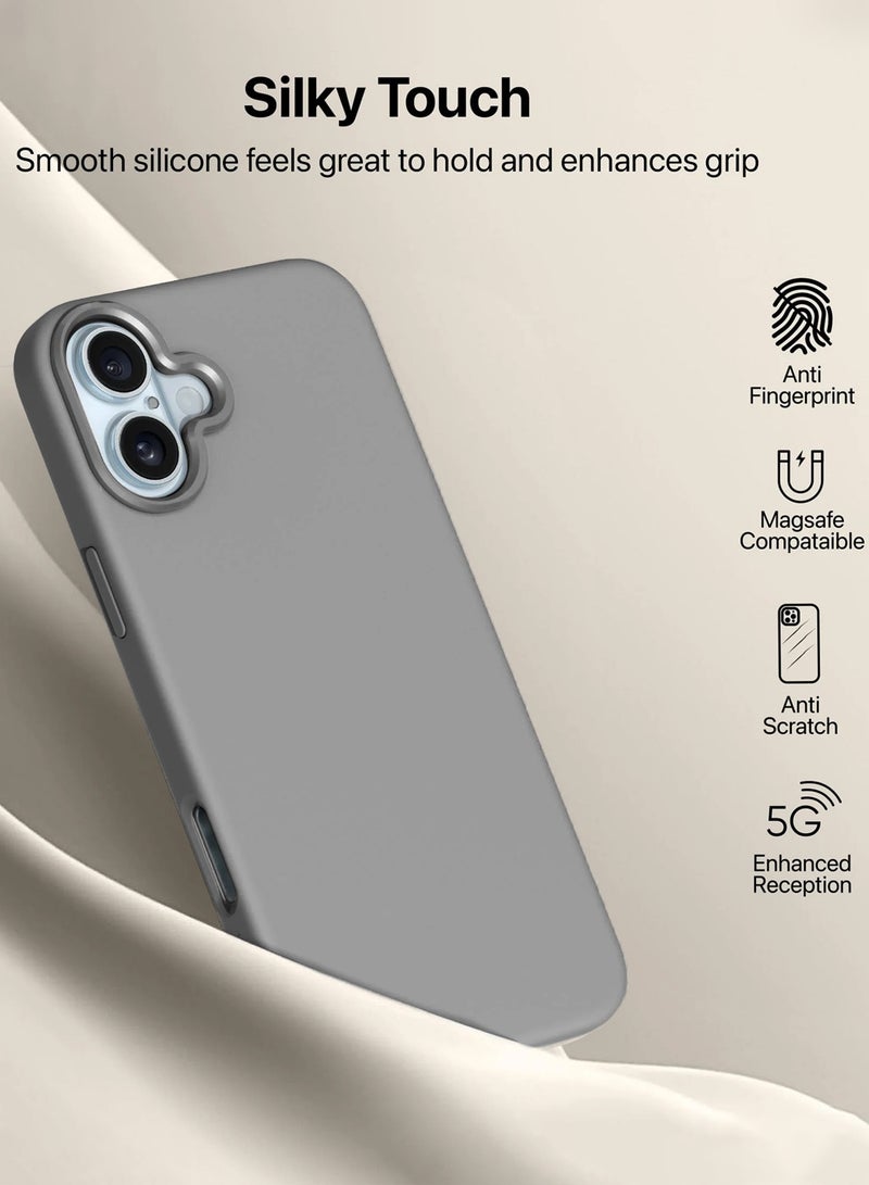 Wtech Apple iPhone 17 5G 2025 Soft Liquid Silicone Case Cover (MCRPSN) - Grey - Image 3