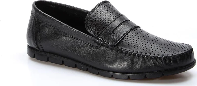 Fast Step Genuine Leather Black Men's Loafer Shoes 783ma20lzr