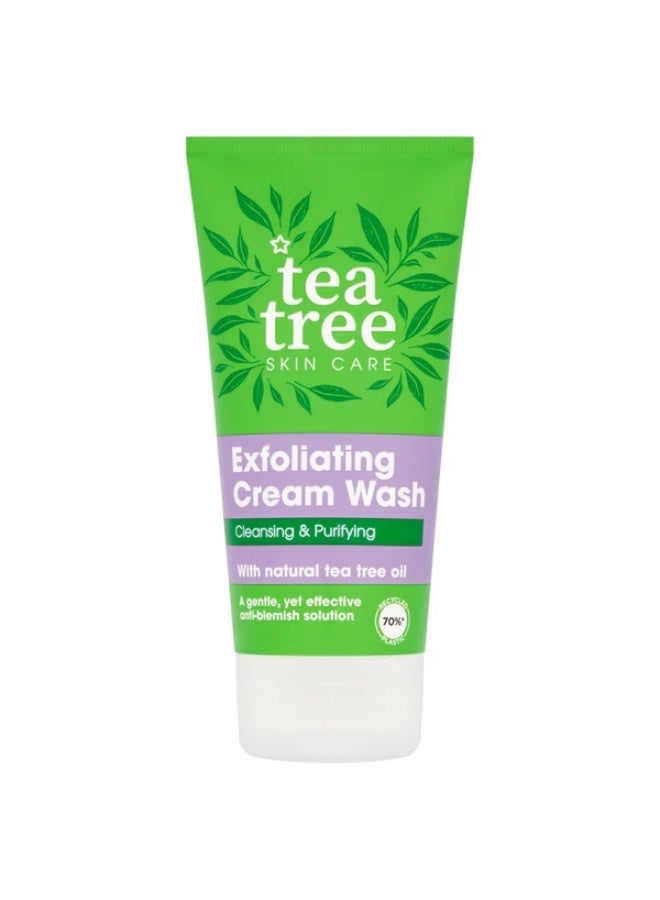Superdrug Tea Tree Exfoliating Cream Wash for Skin Care 150ml - Image 1