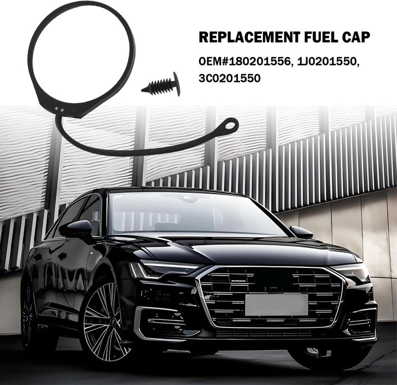 Figpade Gas Cap Tether with Eyelets,Secure Retention Fuel Tank Cap Rope Compatible with Audi A1 A3 & VW Beetle,Durable Fuel Caps Retaining Strap Car Accessories OEM#180201556 & 1J0201550 Non sticky surface - Image 5