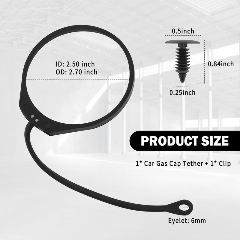 Figpade Gas Cap Tether with Eyelets,Secure Retention Fuel Tank Cap Rope Compatible with Audi A1 A3 & VW Beetle,Durable Fuel Caps Retaining Strap Car Accessories OEM#180201556 & 1J0201550 Non sticky surface - Image 2