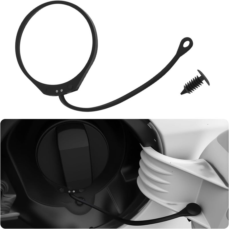 Figpade Gas Cap Tether with Eyelets,Secure Retention Fuel Tank Cap Rope Compatible with Audi A1 A3 & VW Beetle,Durable Fuel Caps Retaining Strap Car Accessories OEM#180201556 & 1J0201550 Non sticky surface - Image 1