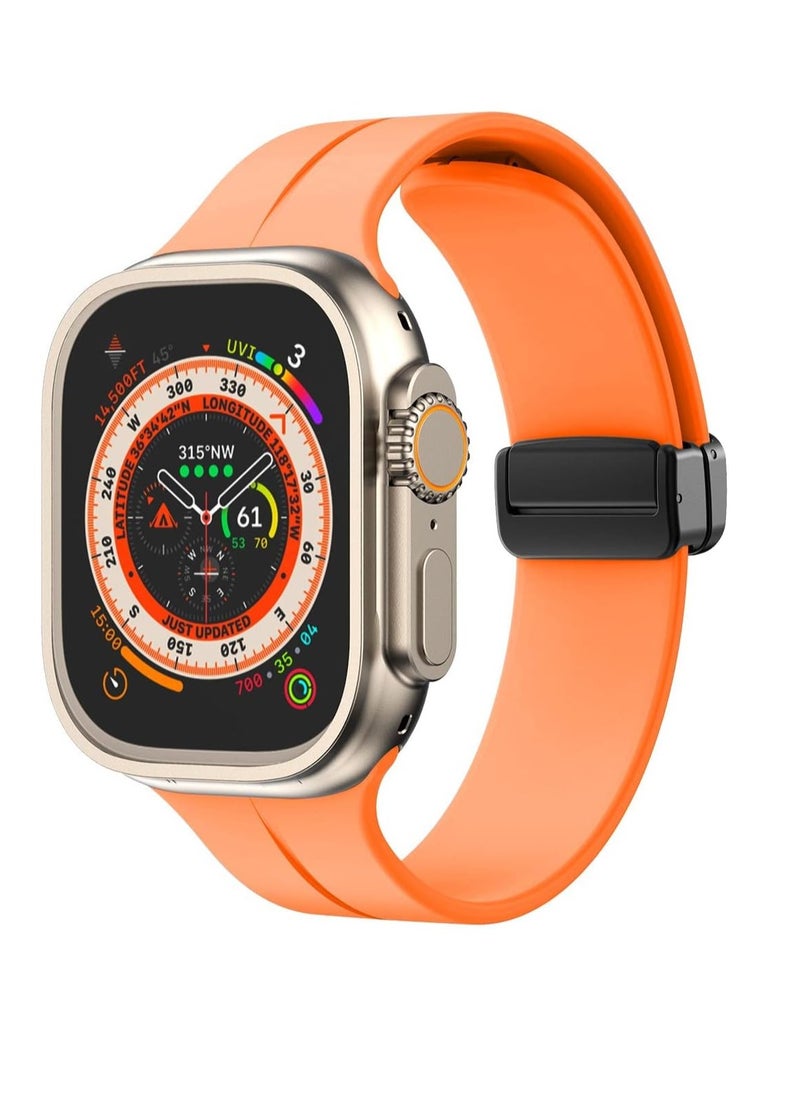 Generic - Magnetic Bands for Apple Watch Ultra/Ultra 2 Band 49mm 45mm 44mm 42mm Soft Sport Silicone Strap for iwatch Series 9/8/7/6/5/4/3/2/1/SE2/SE - Image 1