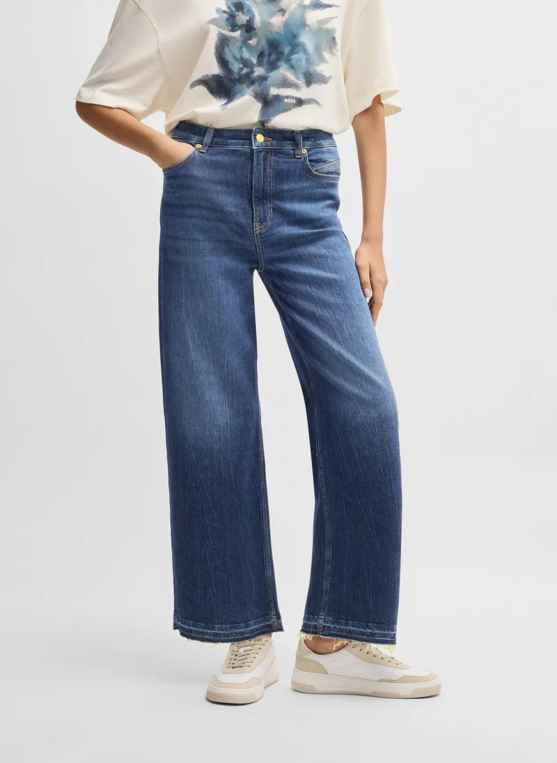 بوس Wide-leg jeans in indigo stretch denim