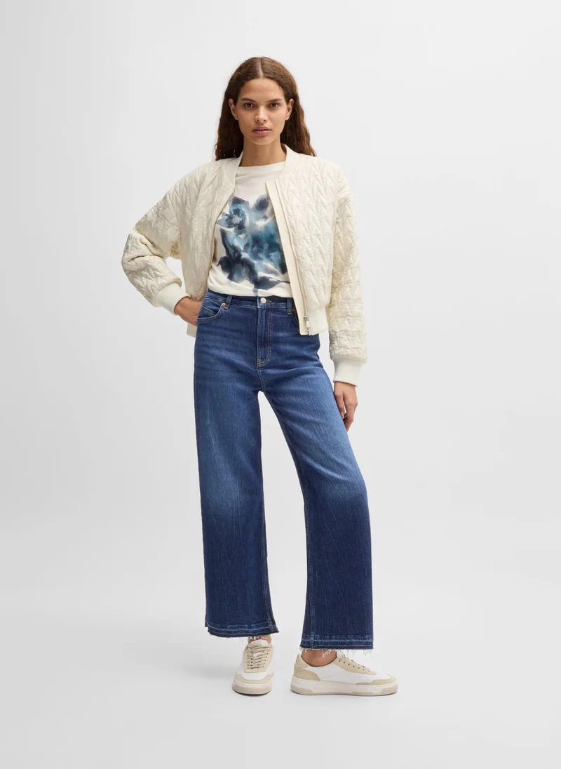 BOSS Wide-leg jeans in indigo stretch denim