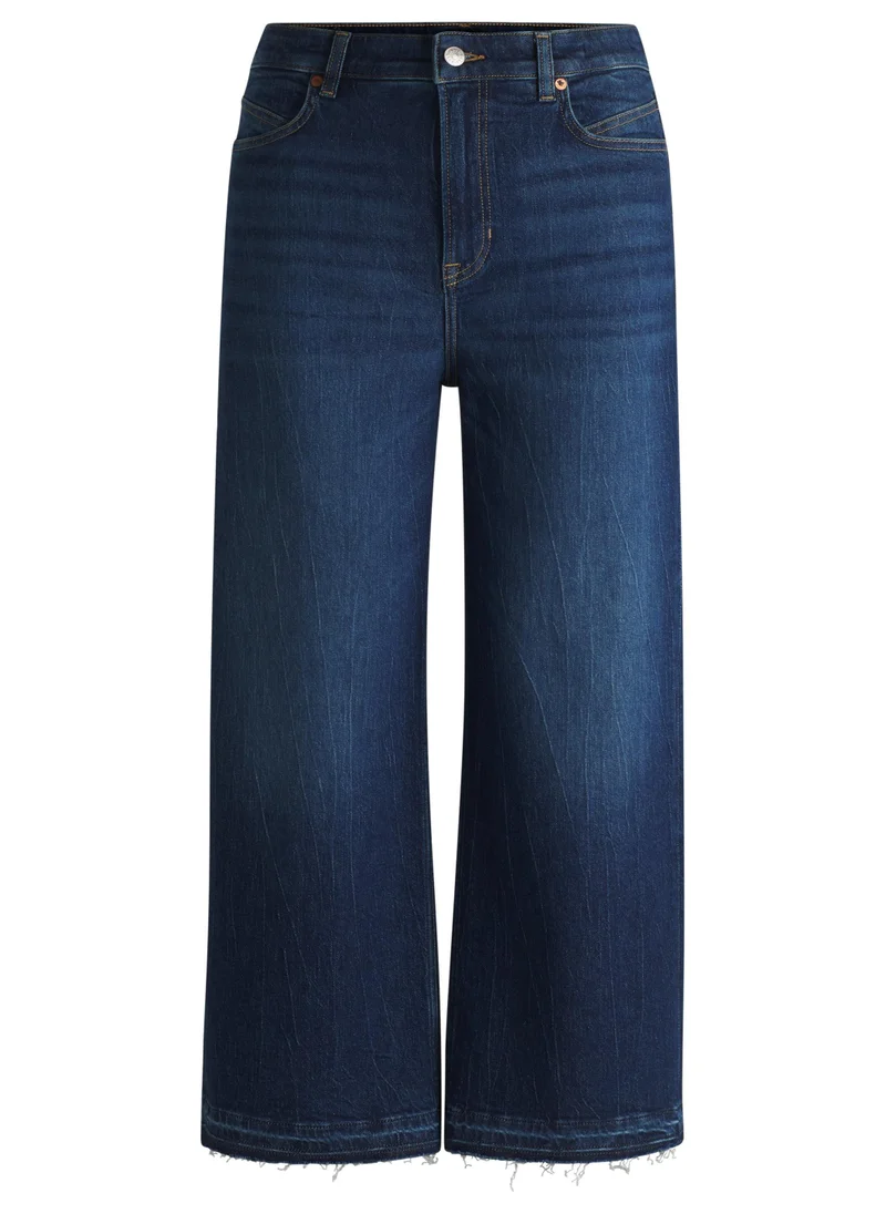BOSS Wide-leg jeans in indigo stretch denim