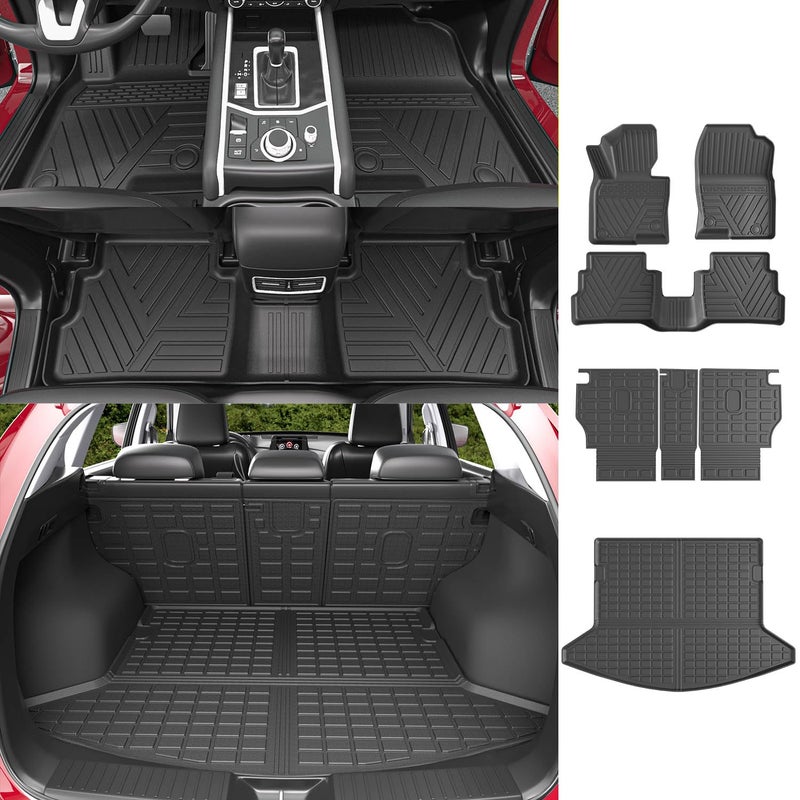 powoq Floor Mats Compatible with 20172022 Mazda CX5 Trunk Mat TPE Backrest Mat Replacement for Mazda CX5 20172022 Accessories Fit 20172022 CX5 Rear Cargo MatRear Backrest MatFloor Mats