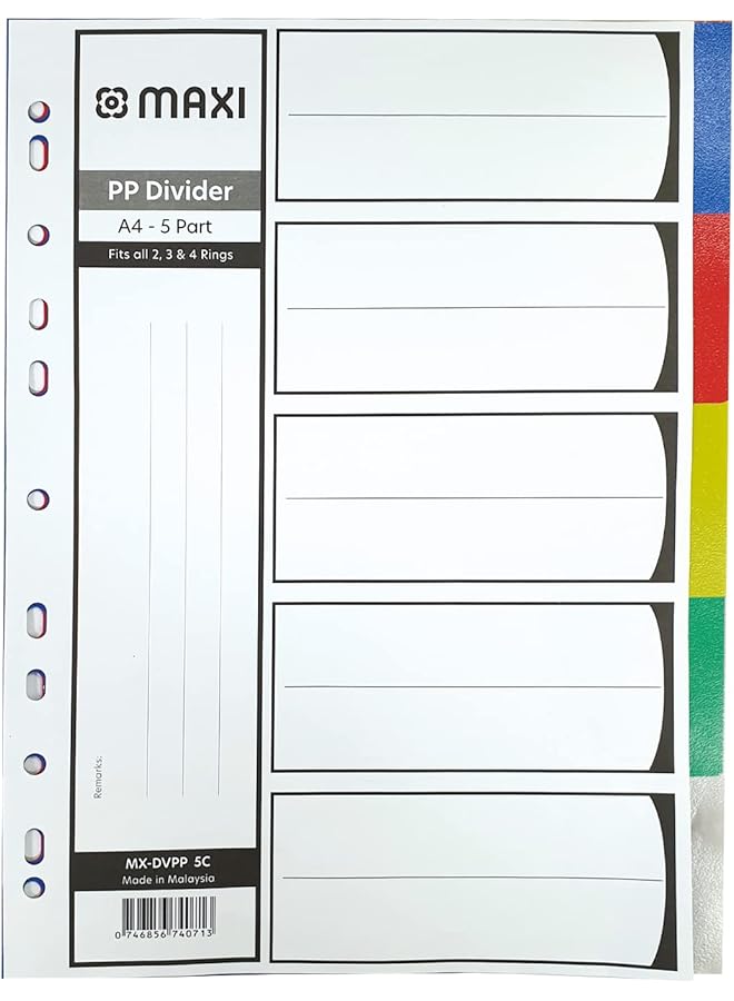 ماكسي 5 أجزاء من مادة البولي بروبيلين الملونة - Image 1