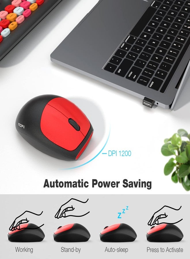 MOFii Wireless Keyboard and Mouse Combo, Slim Compact 2.4G USB Full Size Wireless Mouse and Keyboard Combo, Cute 110 Keys Keyboard for PC, Notebook, MacBook, Tablet, Laptop, Windows System (Black Colorful) - Image 4