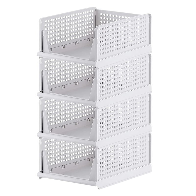 Kermis Pieces Clothes Organizer For Wardrobe Cupboard Organizer For Clothes Foldable Stackable Closet Organizer Drawer Organizer For Clothes Almirah Space Organizer For Cupboard Polypropylene 3 - Image 1
