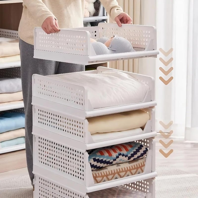 Kermis Pieces Clothes Organizer For Wardrobe Cupboard Organizer For Clothes Foldable Stackable Closet Organizer Drawer Organizer For Clothes Almirah Space Organizer For Cupboard Polypropylene 3 - Image 5