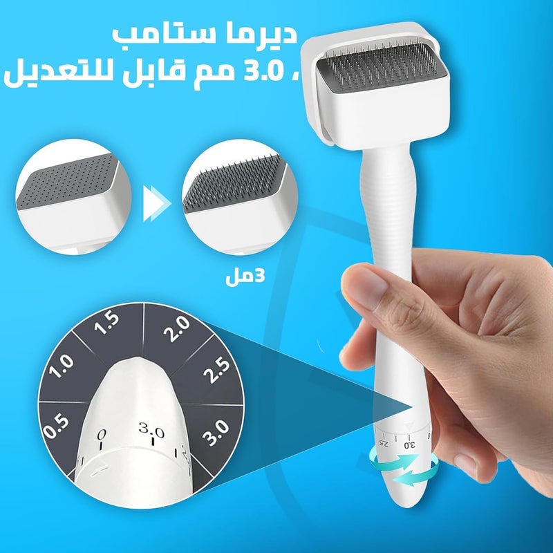 Derma Roller Microneedling Tool With 140 Titanium Needles Derma Stamp Pen 0mm-3mm For Face Skin Repair Hair And Beard Growth Safe Effective Easy To Use - Image 1