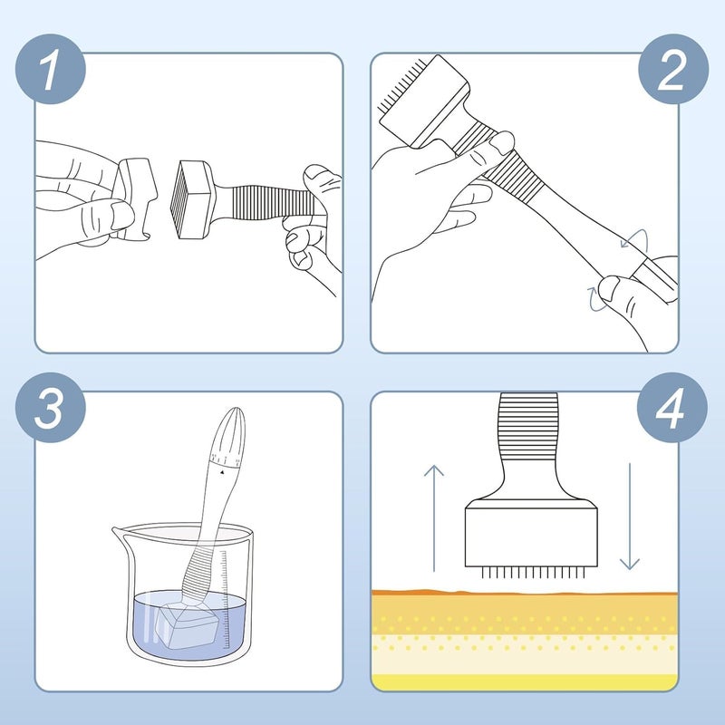 Derma Roller Microneedling Tool With 140 Titanium Needles Derma Stamp Pen 0mm-3mm For Face Skin Repair Hair And Beard Growth Safe Effective Easy To Use - Image 3