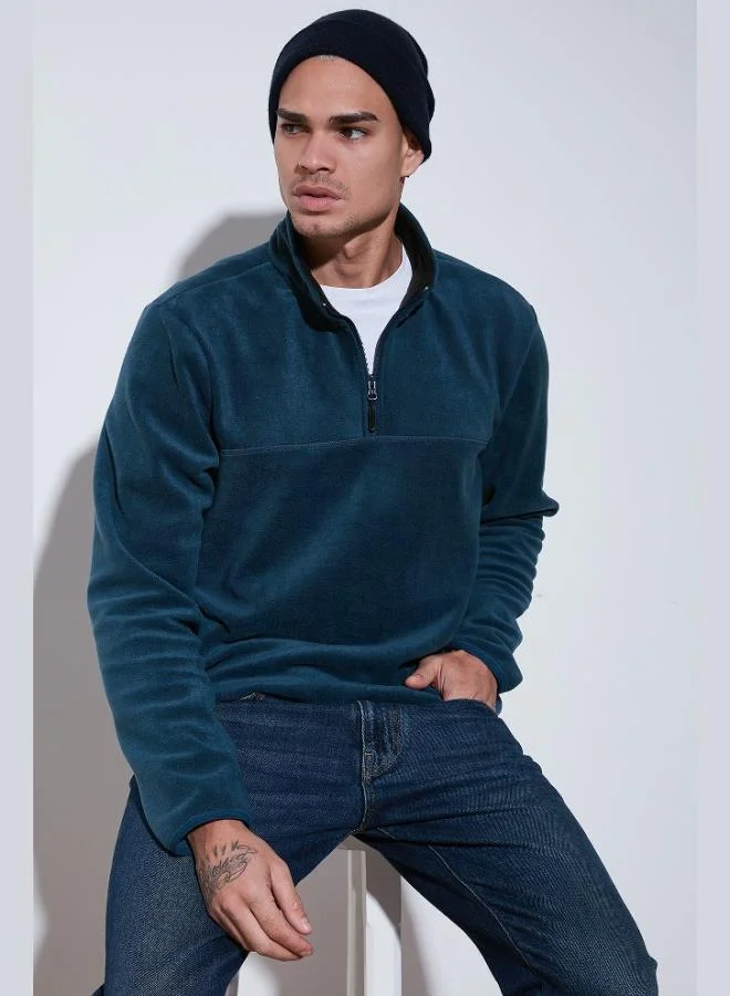 Buratti Buratti Regular Fit Anti-Pilling Non-Pilling Standing Collar Thick Winter Raised Polar Fleece Men's POLAR 5896700