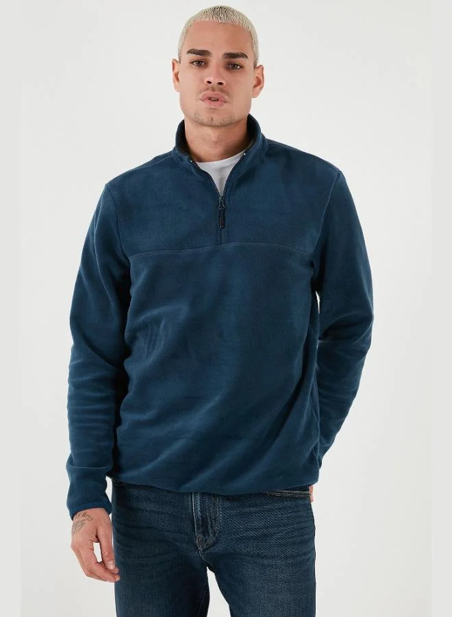 Buratti  Buratti Regular Fit Anti-Pilling Non-Pilling Standing Collar Thick Winter Raised Polar Fleece Men's POLAR 5896700 for Men | Best Price UAE