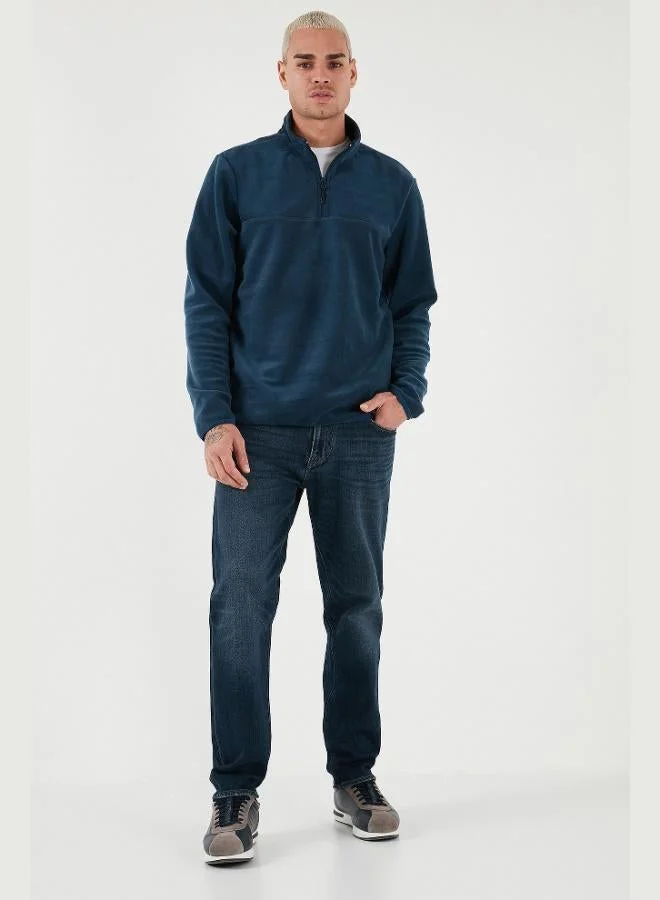 Buratti  Buratti Regular Fit Anti-Pilling Non-Pilling Standing Collar Thick Winter Raised Polar Fleece Men's POLAR 5896700 for Men | Best Price UAE