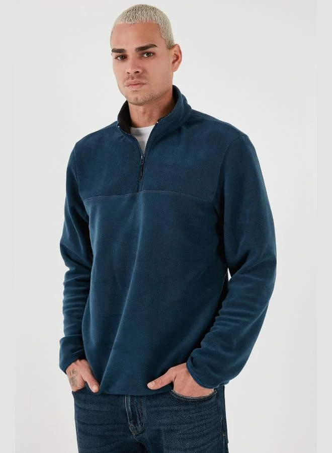 Buratti  Buratti Regular Fit Anti-Pilling Non-Pilling Standing Collar Thick Winter Raised Polar Fleece Men's POLAR 5896700 for Men | Best Price UAE